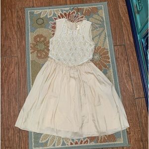 Moulinette Soeurs by Anthropologie Champagne Silk Dress